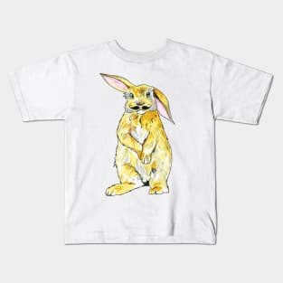 Rabbit with moustache Kids T-Shirt